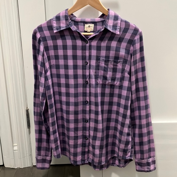 Sundry Button Down Flannel Shirt Size 1 - Picture 2 of 6